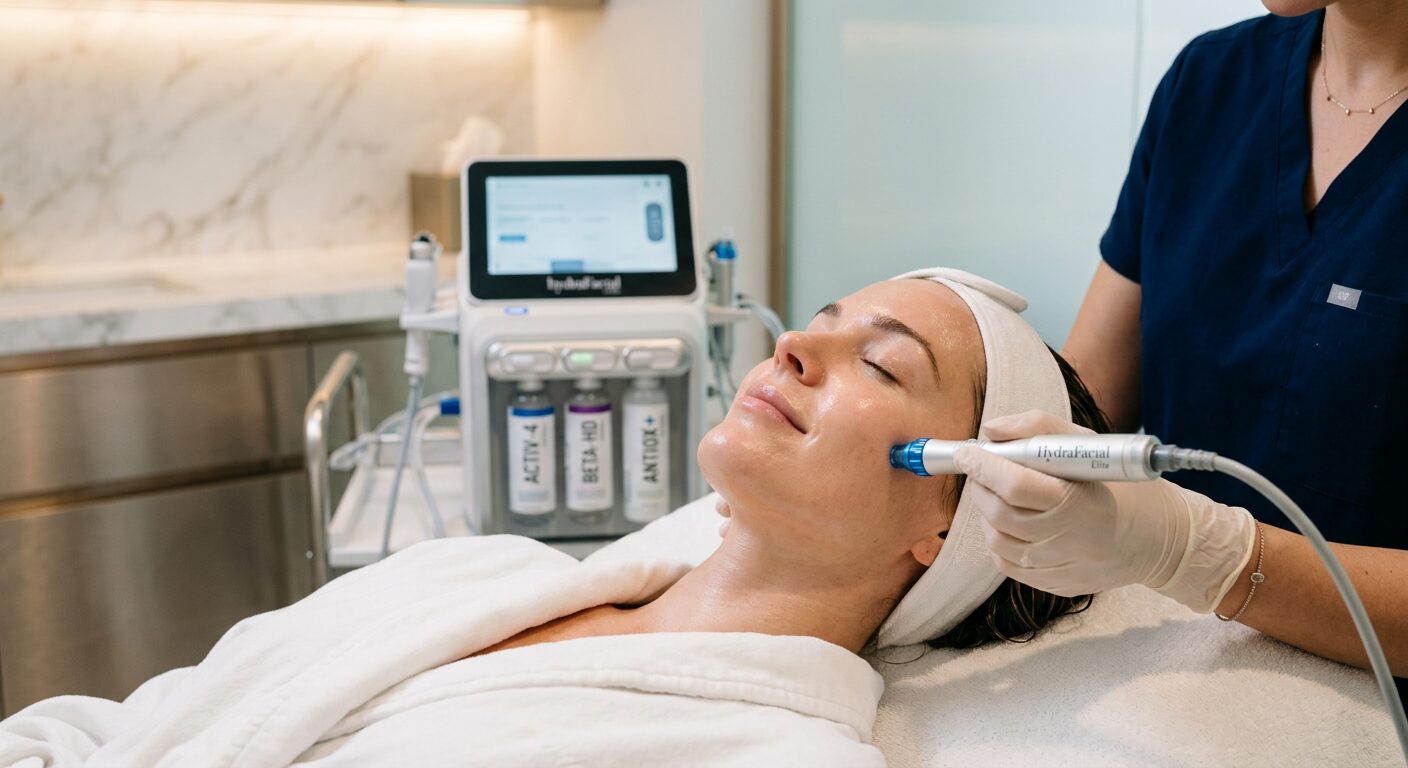 7 Life-Changing Benefits of a HydraFacial in Coral Springs 2 HydraFacial treatment in progress