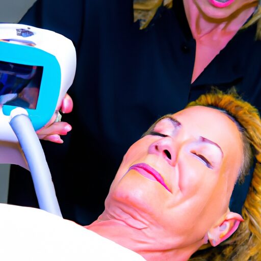 Close-up of radiant, blemish-free skin after a successful HydraFacial Coral Springs treatment, with a subtle, blurred background of Coral Springs elements like palm trees and natural light. Emphasize healthy glow and hydration.