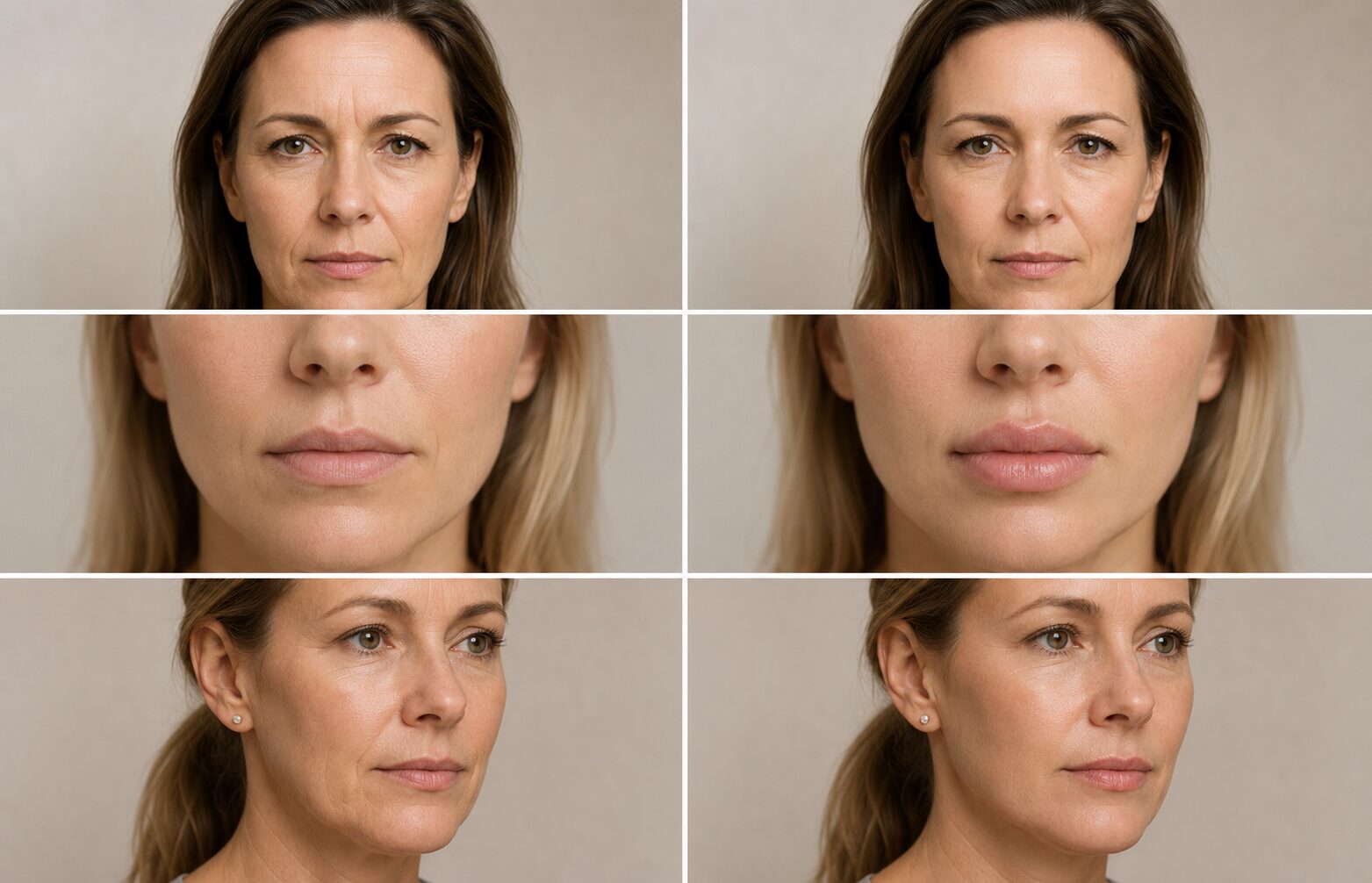 Examples representing subtle injectable and dermal filler improvements