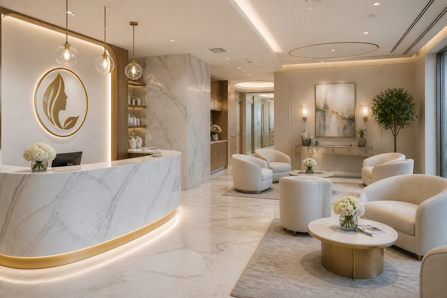Modern reception at an Aesthetic Clinic Coral Springs offering top-tier services.