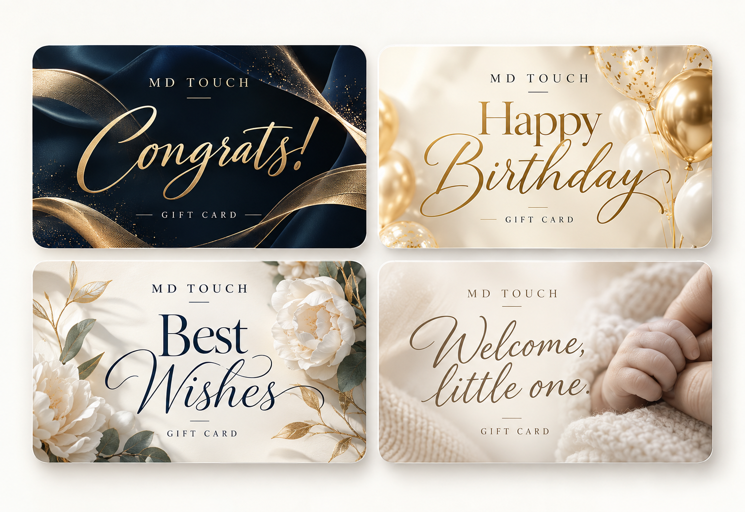 Luxury MD Touch gift card collection for birthdays congratulations best wishes and special occasions