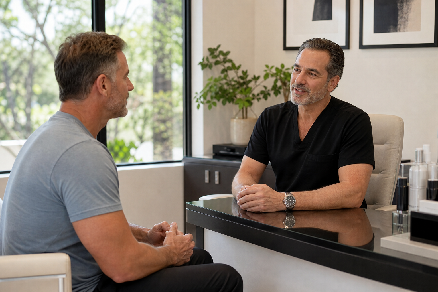 BHRT Libido Coral Springs: 5 Powerful Ways to Reclaim 2 Dr. Carlos Jurado discussing BHRT Libido Coral Springs treatment plan with a patient
