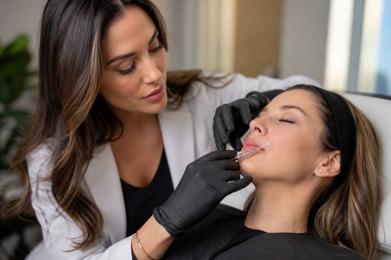 Facial Volume Loss Coral Springs: 7 Powerful Secrets to... 2 Woman receiving treatment for Facial Volume Loss Coral Springs